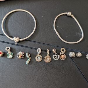 Silver Charm Bracelet Set